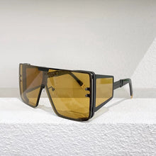 Load image into Gallery viewer, Super large frame yellow One-piece lens men&#39;s sunglasses WONDER BOY women&#39;s metal-wrapped glasses