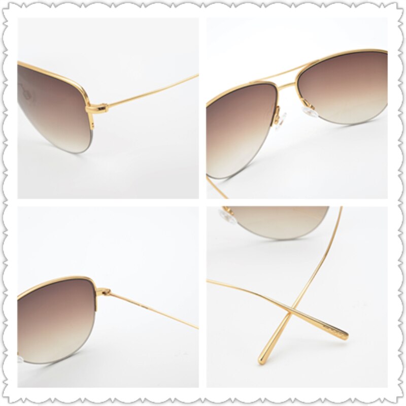 Super light 12g Strummer Sunglasses Pure Titanium Frame with Gradient lens Pilot Sunglasses Men Unisex OV1004S sunglasses