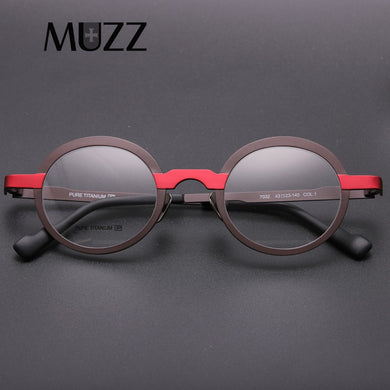Super light Pure titanium frames eyeglasses men Optical small round full rim Frame myopia Prescription Clear Lens Eyewear
