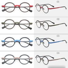 Load image into Gallery viewer, Super light Pure titanium frames eyeglasses men Optical small round full rim Frame myopia Prescription Clear Lens Eyewear