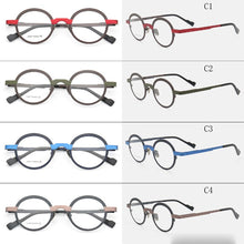 Load image into Gallery viewer, Super light Pure titanium frames eyeglasses men Optical small round full rim Frame myopia Prescription Clear Lens Eyewear