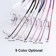 Load image into Gallery viewer, Superelastic Steel Wire Frameless Glasses Ultra-light Rimless Memory Titanium Eyeglasses
