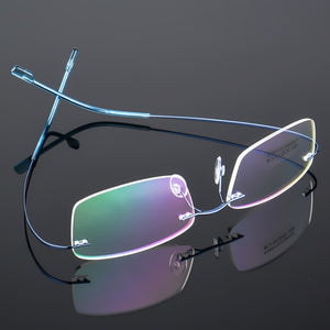 Superelastic Steel Wire Frameless Glasses Ultra-light Rimless Memory Titanium Eyeglasses