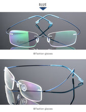 Load image into Gallery viewer, Superelastic Steel Wire Frameless Glasses Ultra-light Rimless Memory Titanium Eyeglasses