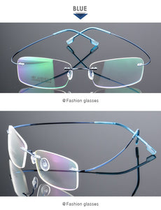 Superelastic Steel Wire Frameless Glasses Ultra-light Rimless Memory Titanium Eyeglasses