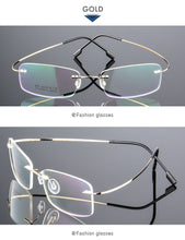 Load image into Gallery viewer, Superelastic Steel Wire Frameless Glasses Ultra-light Rimless Memory Titanium Eyeglasses