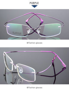 Superelastic Steel Wire Frameless Glasses Ultra-light Rimless Memory Titanium Eyeglasses