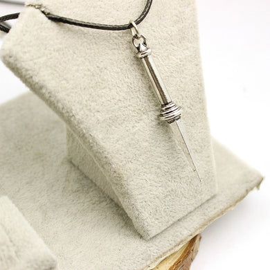 Supernatural Angel Sword Dagger High Quality Vintage Rope Leather Necklace Classic Telepl Women And Men Pendant Necklace Gifts