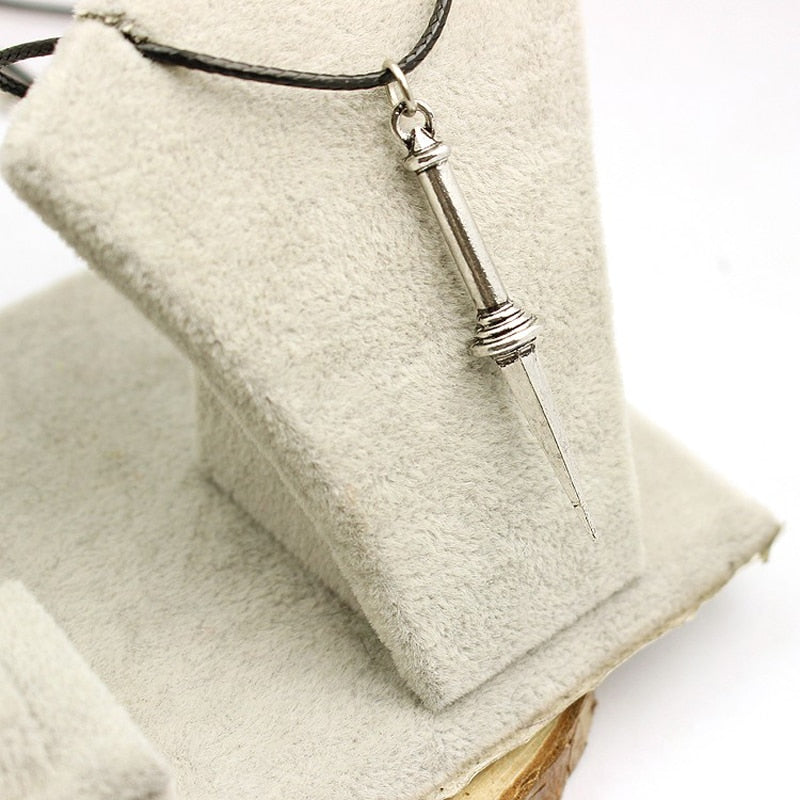 Supernatural Angel Sword Dagger High Quality Vintage Rope Leather Necklace Classic Telepl Women And Men Pendant Necklace Gifts