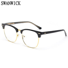 Load image into Gallery viewer, Swanwick TR90 square half frame men retro optical spectacle frames women black grey clear lens acetate computer