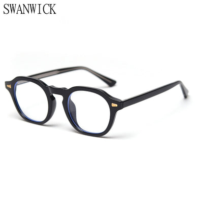 Swanwick anti blue light blocking glasses frame for women square optical eyewear clear lens men transparent black spring gifts