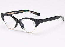 Load image into Gallery viewer, Swanwick retro cat eye glasses frame women half metal spectacle frames female optical lens European style red leopard black