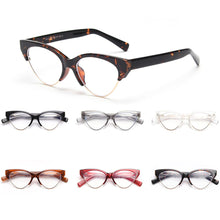 Load image into Gallery viewer, Swanwick retro cat eye glasses frame women half metal spectacle frames female optical lens European style red leopard black