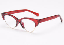 Load image into Gallery viewer, Swanwick retro cat eye glasses frame women half metal spectacle frames female optical lens European style red leopard black