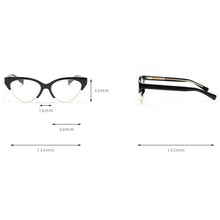 Load image into Gallery viewer, Swanwick retro cat eye glasses frame women half metal spectacle frames female optical lens European style red leopard black