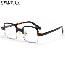 Load image into Gallery viewer, Swanwick retro handmade acetate square optical spectacle frame men women unisex black computer eyeglasses black