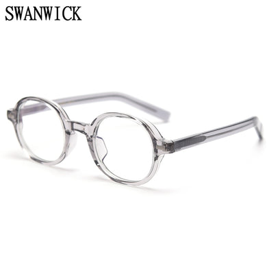 Swanwick retro oval glasses frame women clear optical eyeglasses frames thick transparent grey male birthday gift korean style