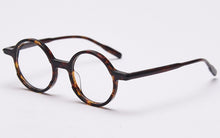 Load image into Gallery viewer, Swanwick round frame men glasses spectacle frames optical handmade acetate ladies black leopard accessories