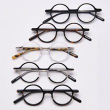 Load image into Gallery viewer, Swanwick round frame men glasses spectacle frames optical handmade acetate ladies black leopard accessories