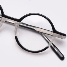 Load image into Gallery viewer, Swanwick round frame men glasses spectacle frames optical handmade acetate ladies black leopard accessories