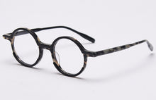 Load image into Gallery viewer, Swanwick round frame men glasses spectacle frames optical handmade acetate ladies black leopard accessories