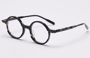 Swanwick round frame men glasses spectacle frames optical handmade acetate ladies black leopard accessories