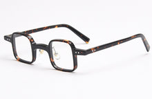 Load image into Gallery viewer, Swanwick small square glasses frame handmade acetate men optical spectacle frames women retro leopard black unisex