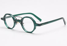 Load image into Gallery viewer, Swanwick vintage acetate glasses polygon optical spectacle frames men round eyeglasses women green leopard computer