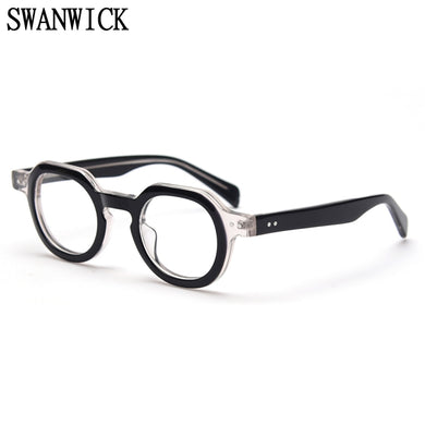 Swanwick vintage round glasses frame for woman eyewear optical frames handmade acetate black leopard high quality accessories