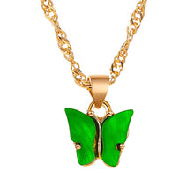 Load image into Gallery viewer, Sweet Acrylic Color Butterfly Necklace For Women Long Wild Clavicle Chain Pendant Refined Stylish Mujer Gift 2020 Trendy Gold