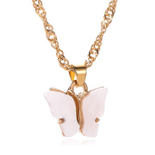 Load image into Gallery viewer, Sweet Acrylic Color Butterfly Necklace For Women Long Wild Clavicle Chain Pendant Refined Stylish Mujer Gift 2020 Trendy Gold