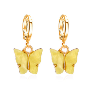 Sweet Acrylic Color Butterfly Necklace For Women Long Wild Clavicle Chain Pendant Refined Stylish Mujer Gift 2020 Trendy Gold