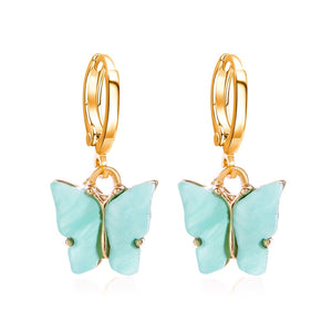 Sweet Acrylic Color Butterfly Necklace For Women Long Wild Clavicle Chain Pendant Refined Stylish Mujer Gift 2020 Trendy Gold