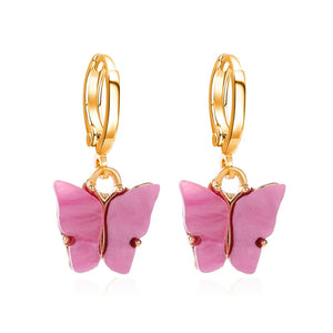 Sweet Acrylic Color Butterfly Necklace For Women Long Wild Clavicle Chain Pendant Refined Stylish Mujer Gift 2020 Trendy Gold