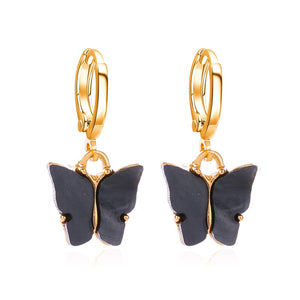 Sweet Acrylic Color Butterfly Necklace For Women Long Wild Clavicle Chain Pendant Refined Stylish Mujer Gift 2020 Trendy Gold
