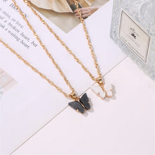 Load image into Gallery viewer, Sweet Acrylic Color Butterfly Necklace For Women Long Wild Clavicle Chain Pendant Refined Stylish Mujer Gift 2020 Trendy Gold