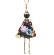 Load image into Gallery viewer, Sweet Lady Yarn Cloth Bowknot Dress Doll Necklace Statement Flower Women Jewelry Christmas Gifts Jewelry Accessories Top-rated