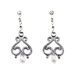 Swirling Chandeliers Earrings 100% 925 Sterling Silver Clear Cz Long Stud Earrings for Women DIY Fine Jewelry PFE122