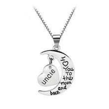 Carica l&#39;immagine nel visualizzatore di Gallery, 2018 Family Pendant Necklace I Love You To The Moon&amp;back Son Brother Daughter Sister Mom Dad Grandpa Grandma Uncle Aunt