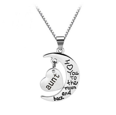 2018 Family Pendant Necklace I Love You To The Moon&back Son Brother Daughter Sister Mom Dad Grandpa Grandma Uncle Aunt
