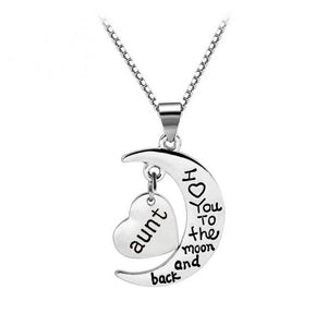2018 Family Pendant Necklace I Love You To The Moon&back Son Brother Daughter Sister Mom Dad Grandpa Grandma Uncle Aunt