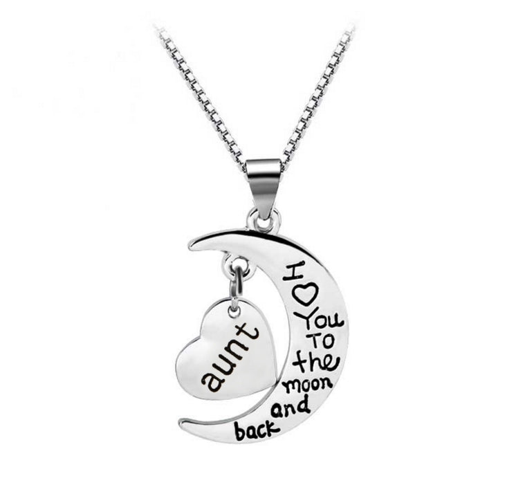 2018 Family Pendant Necklace I Love You To The Moon&back Son Brother Daughter Sister Mom Dad Grandpa Grandma Uncle Aunt