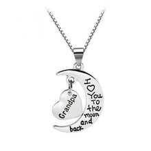 Carica l&#39;immagine nel visualizzatore di Gallery, 2018 Family Pendant Necklace I Love You To The Moon&amp;back Son Brother Daughter Sister Mom Dad Grandpa Grandma Uncle Aunt