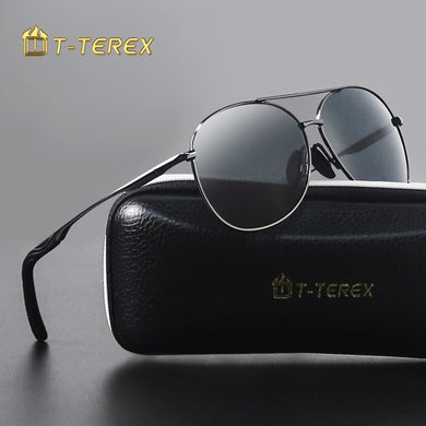 T-TEREX Polarized Sunglasses Men UV400 Lens Metal Frame Vintage Fishing Sun Glasses For Driving 8013