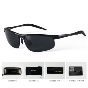 T-TEREX Sport Sunglasses Men Polarized Anti-Glare Lens UV400 Aluminium Magnesium Frame Driving Sun Glasses For Car Fishing