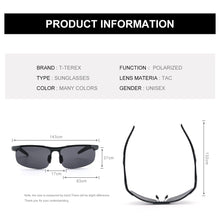 Load image into Gallery viewer, T-TEREX Sport Sunglasses Men Polarized Anti-Glare Lens UV400 Aluminium Magnesium Frame Driving Sun Glasses For Car Fishing