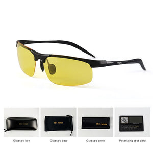 T-TEREX Sport Sunglasses Men Polarized Anti-Glare Lens UV400 Aluminium Magnesium Frame Driving Sun Glasses For Car Fishing