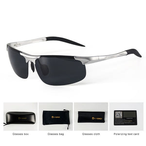 T-TEREX Sport Sunglasses Men Polarized Anti-Glare Lens UV400 Aluminium Magnesium Frame Driving Sun Glasses For Car Fishing