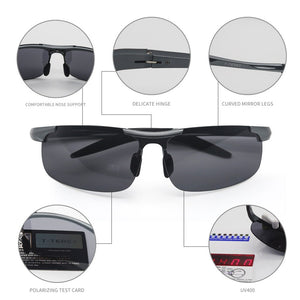 T-TEREX Sport Sunglasses Men Polarized Anti-Glare Lens UV400 Aluminium Magnesium Frame Driving Sun Glasses For Car Fishing