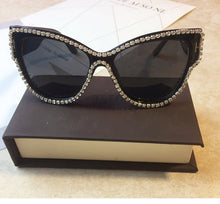 Load image into Gallery viewer, T letter design cat glasses bling bling sunglasses eyeglass UV400  sun glasses Gafas Oculos De Sol